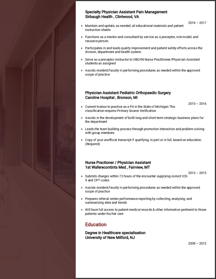 Physician Assistant, Orthopedic Surgery #2 Physician Assistant, Orthopedic Surgery #2