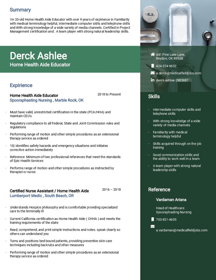 Home Health Aide Educator #1