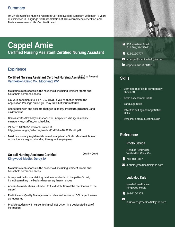 Certified Nursing Assistant Certified Nursing Assistant #1